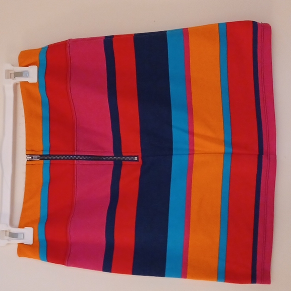 Xhilaration medium blue/pink multicolored colorblock striped bodycon mini skirt - Picture 2 of 2